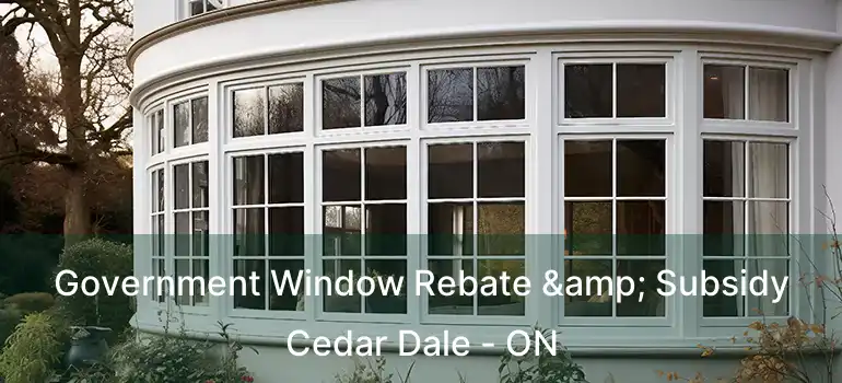  Government Window Rebate & Subsidy Cedar Dale - ON