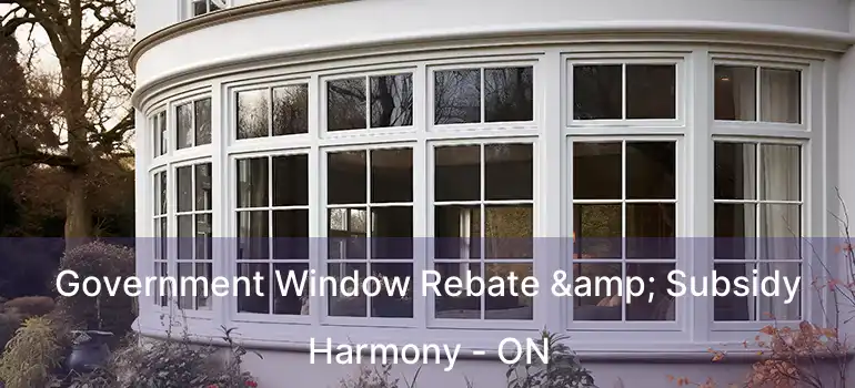  Government Window Rebate & Subsidy Harmony - ON