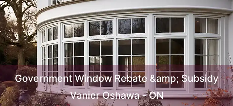  Government Window Rebate & Subsidy Vanier Oshawa - ON