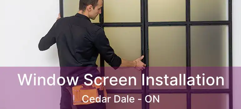  Window Screen Installation Cedar Dale - ON